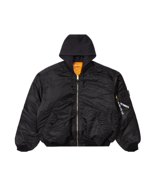 VETEMENTS HOODED BOMBER JACKET BLACK