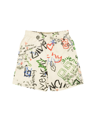 Givenchy White Nylon All Over Graphic Print Swimsuit