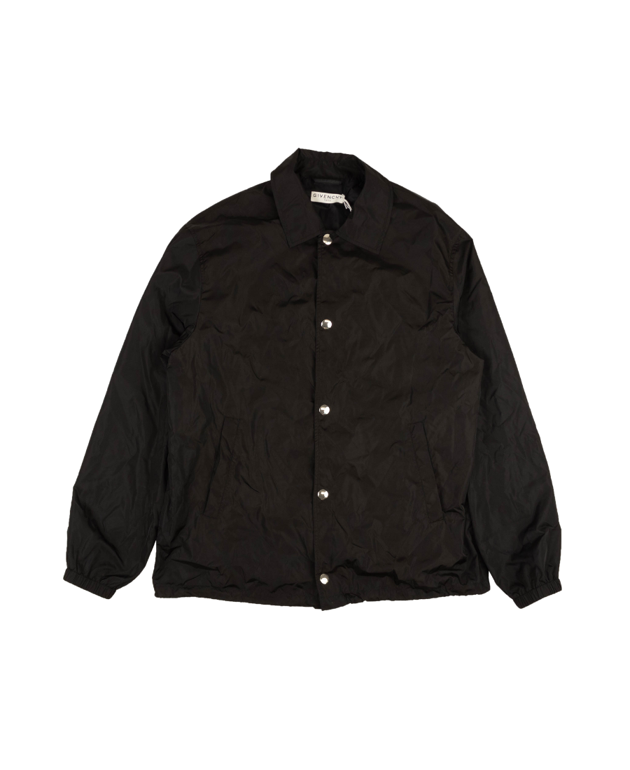 Givenchy Black Snap White Logo Windbreaker Jacket