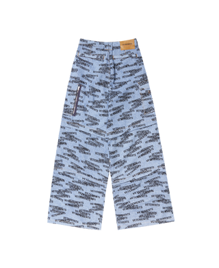 VETEMENTS STAMPED LOGO TRANSFORMER BAGGY JEANS BLUE