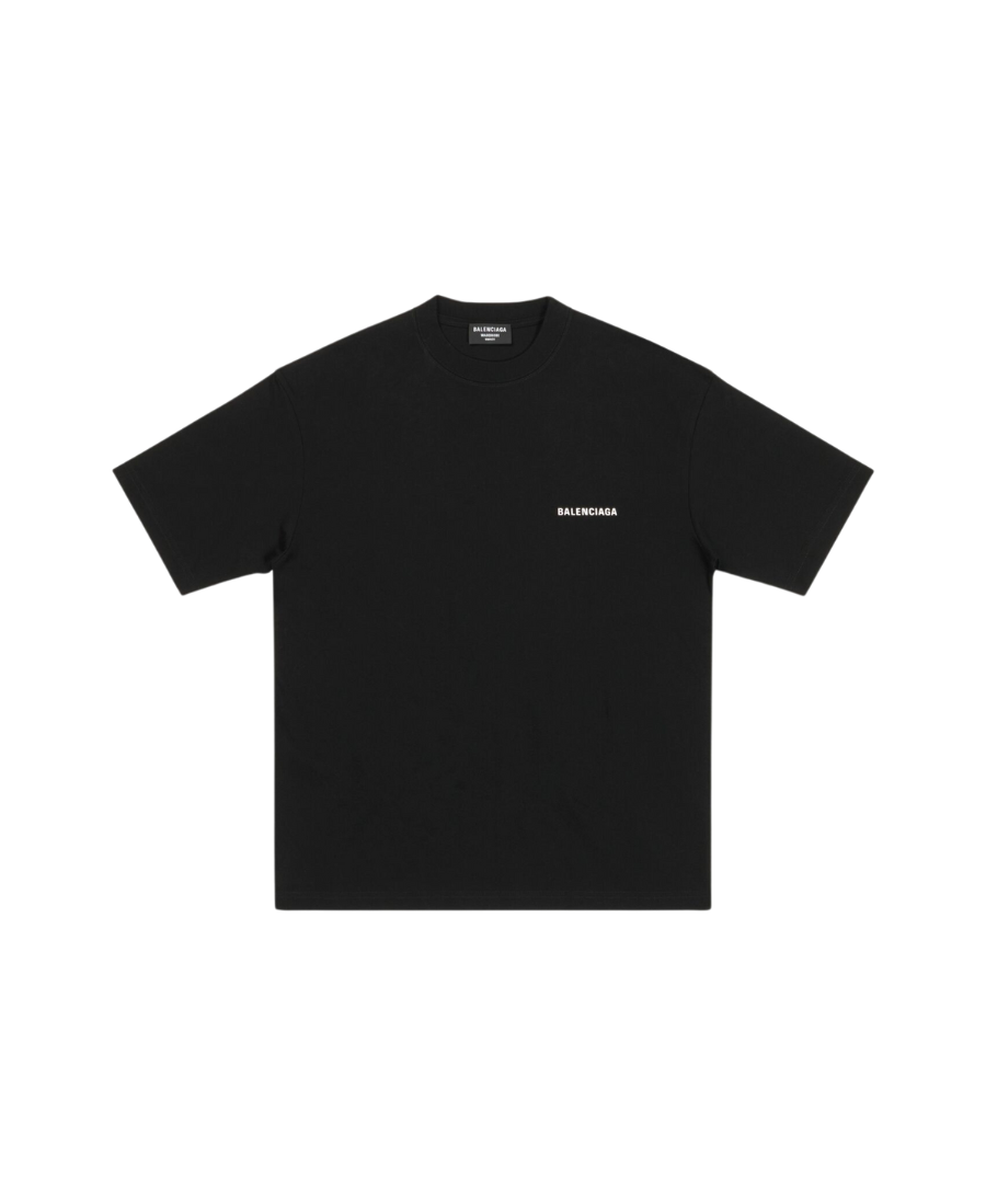 Balenciaga Black Logo Cotton T-Shirt